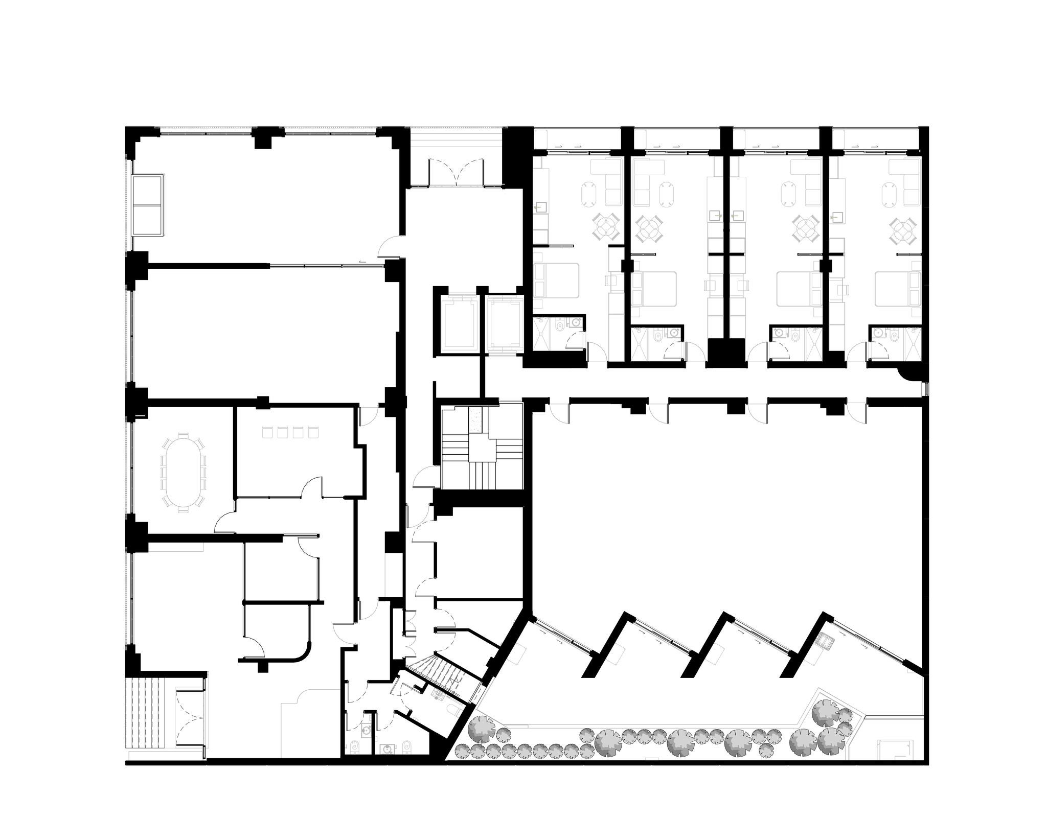 Ground floor plan with commercial on Williamson Ave.