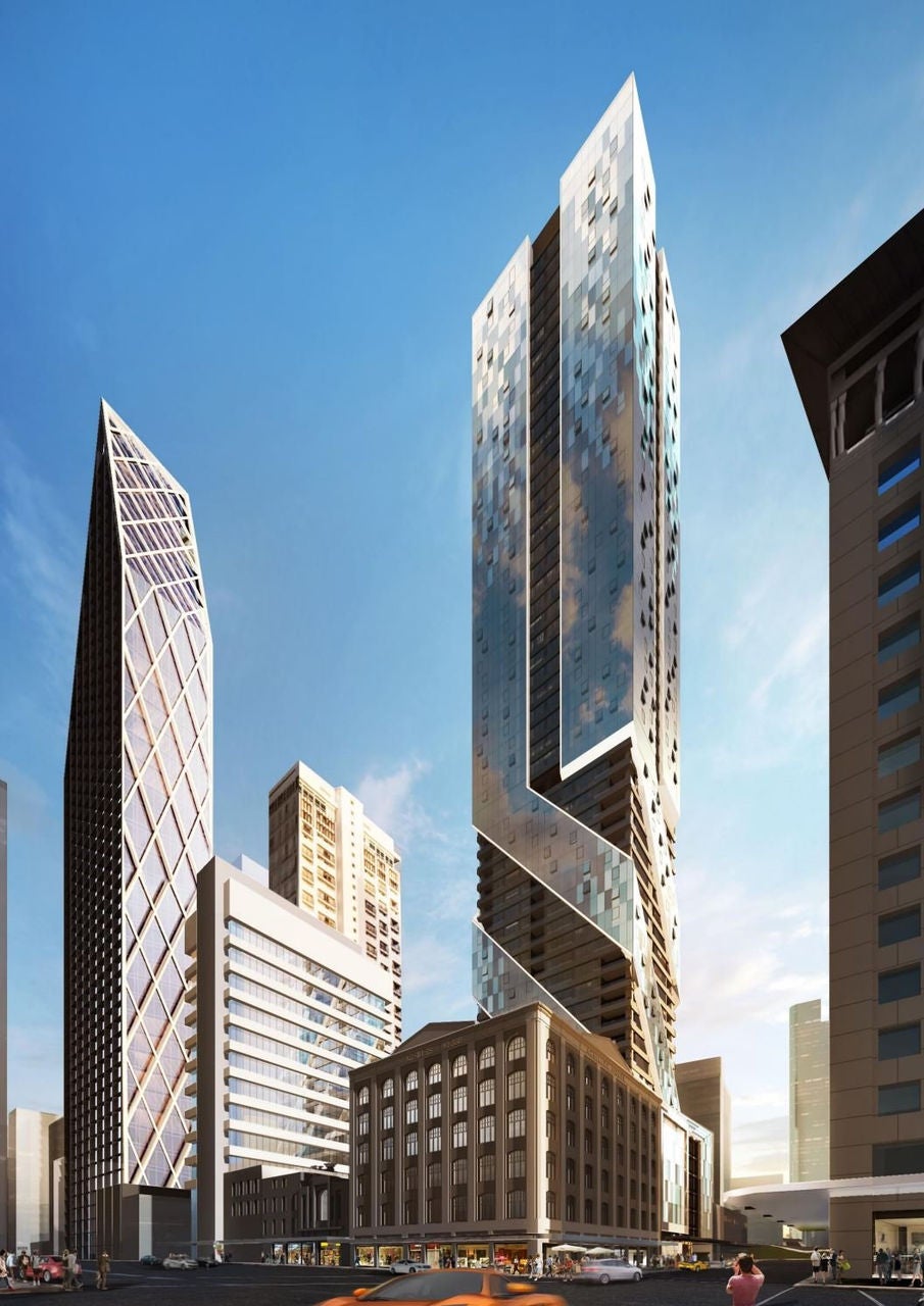 Lattice concept after taking the surrounding architecture into account.