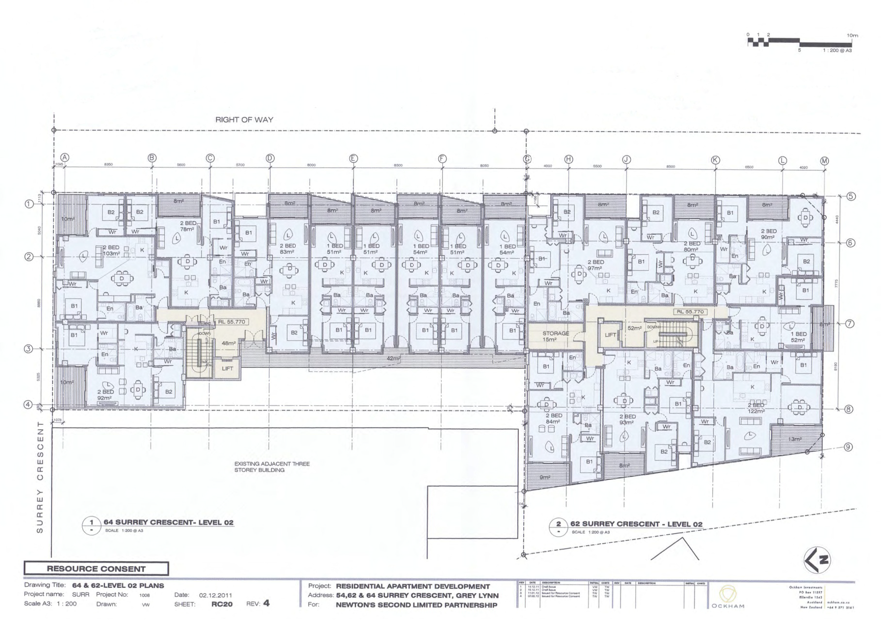 Architectural drawings on the Isaac apartments.