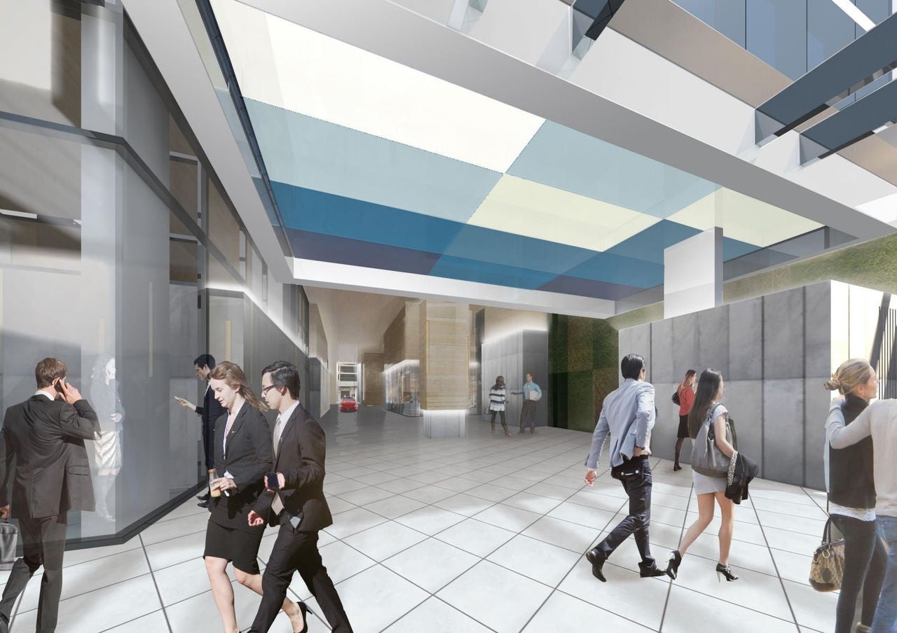 Concept of the laneway and ceiling glazing.