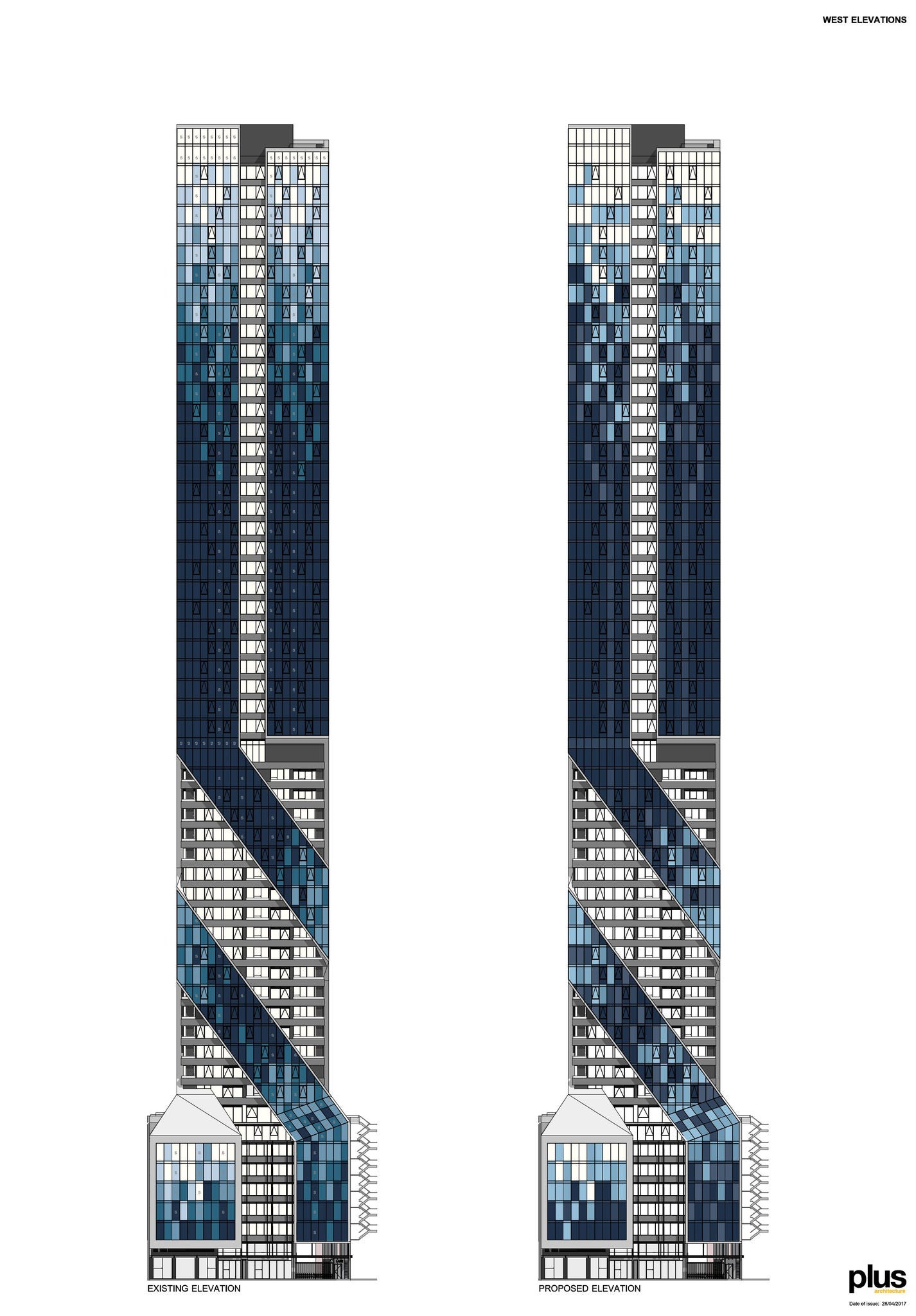 Designstudy of facade glazing which became the final iteration.