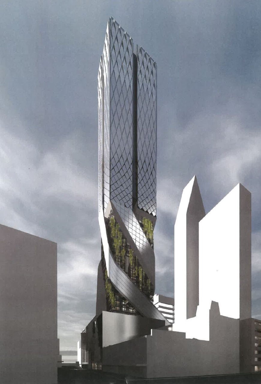 Early render of the diamond lattice 'sparkling waters' concept