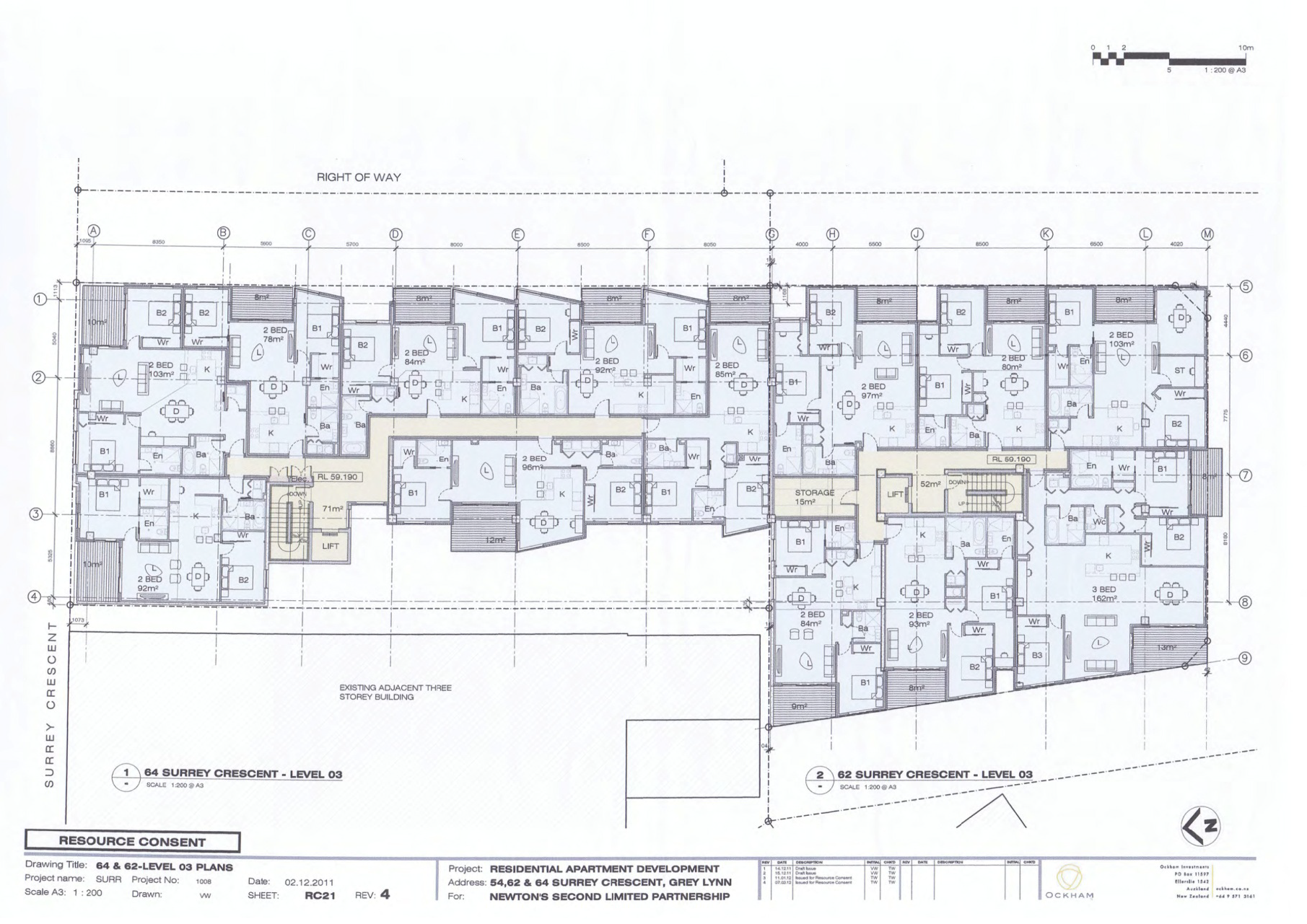 Architectural drawings on the Isaac apartments.
