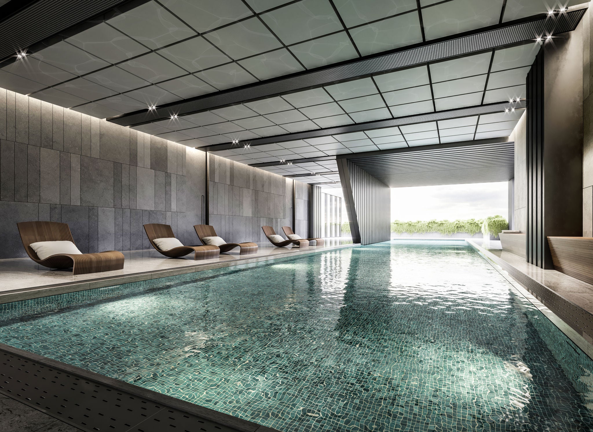 The building's swimming pool.