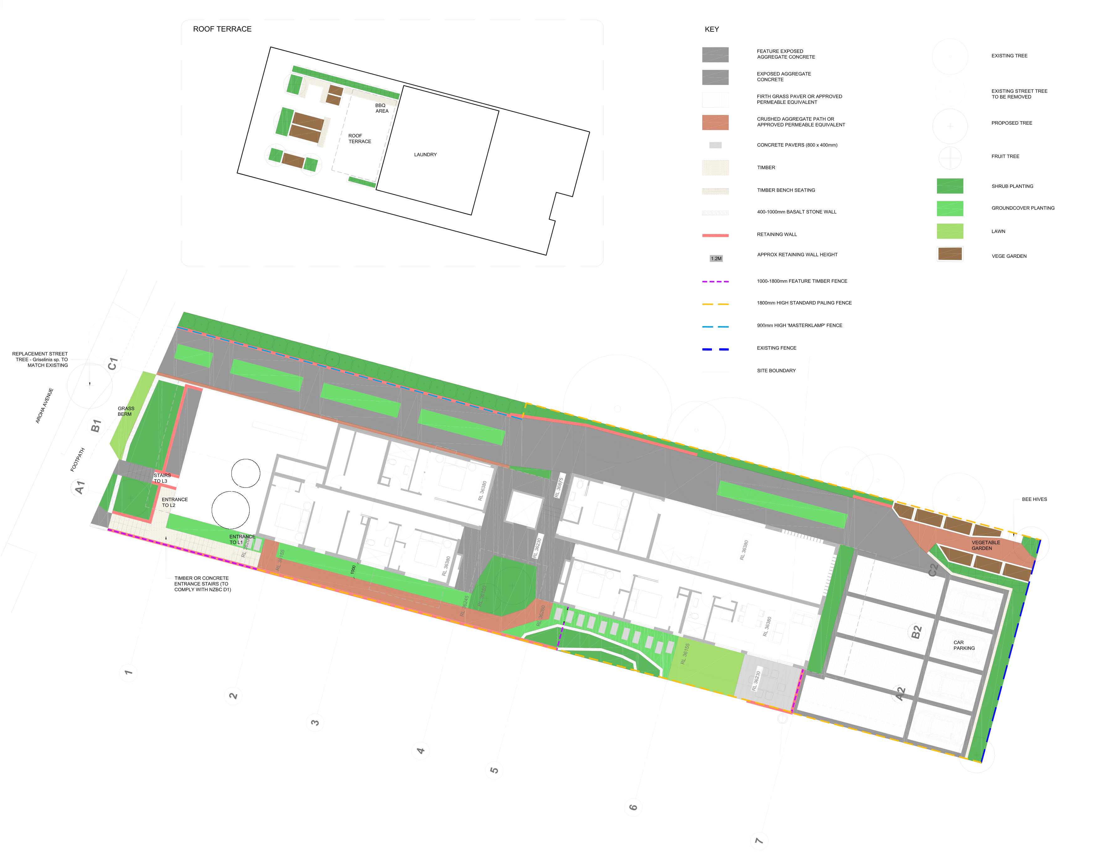 Archtiectural plan of landscaping. 