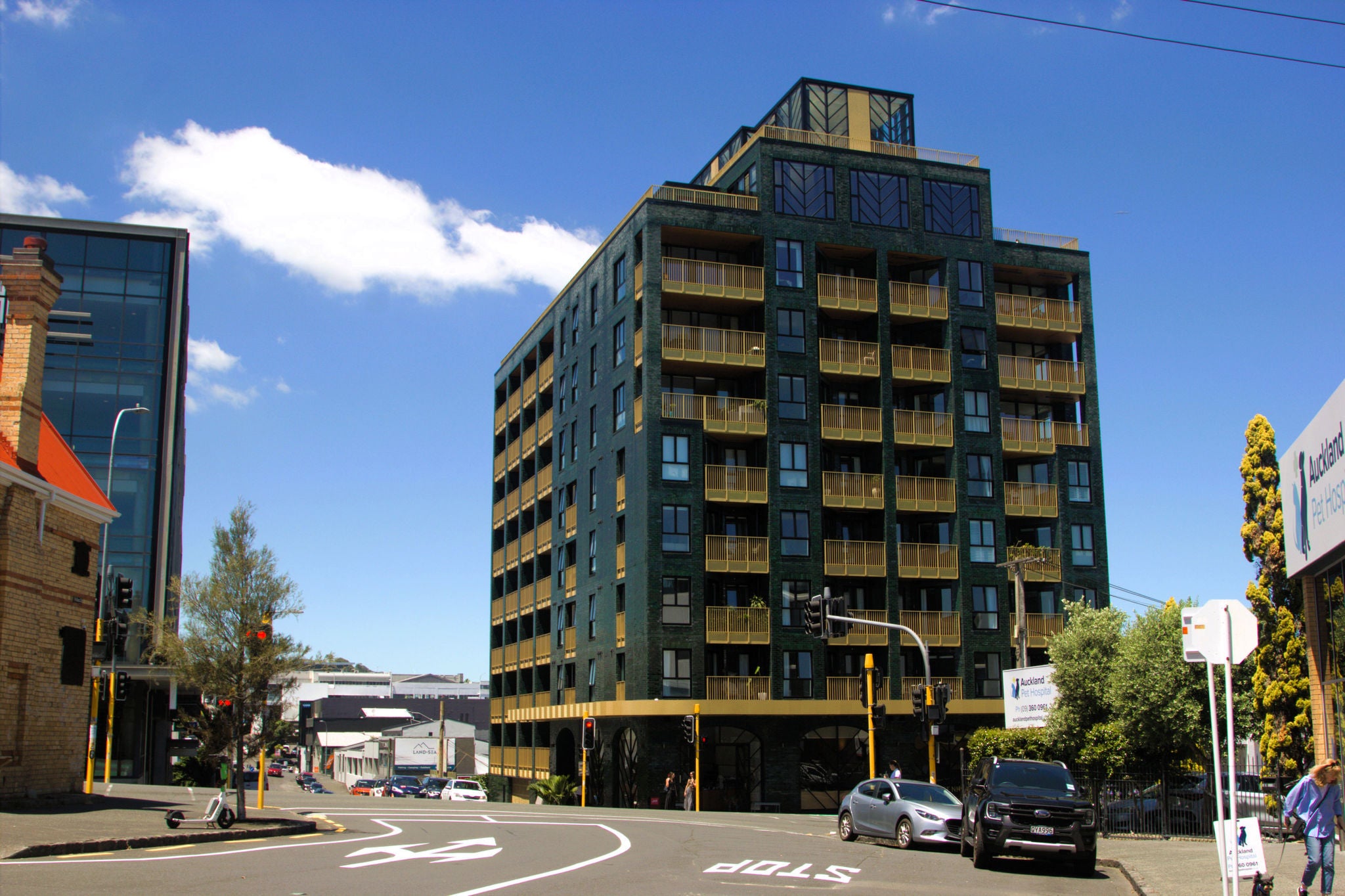 The Greenhouse from Pollen Street, with a view up the hill.