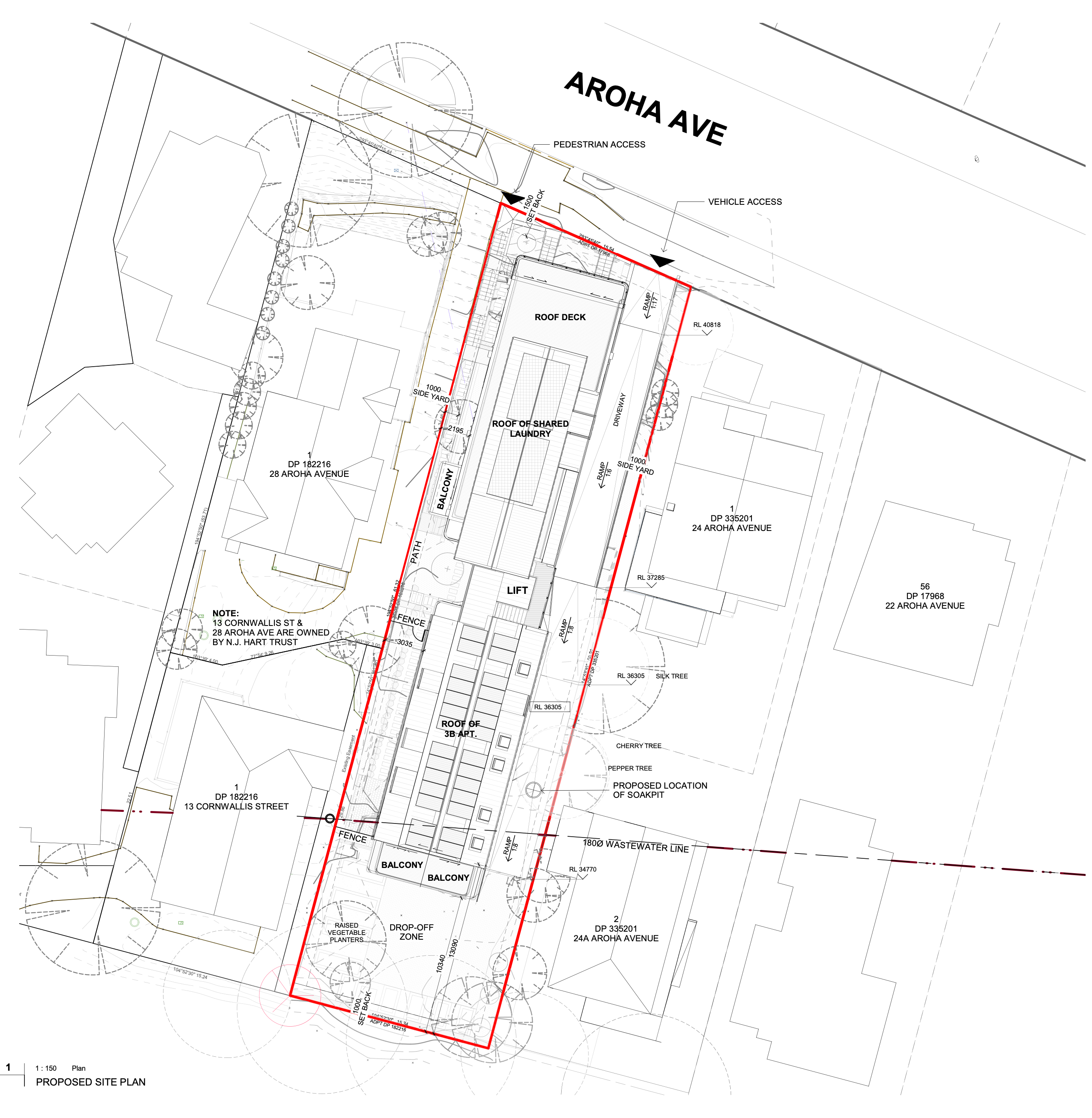 Architectural drawing of the site plan.