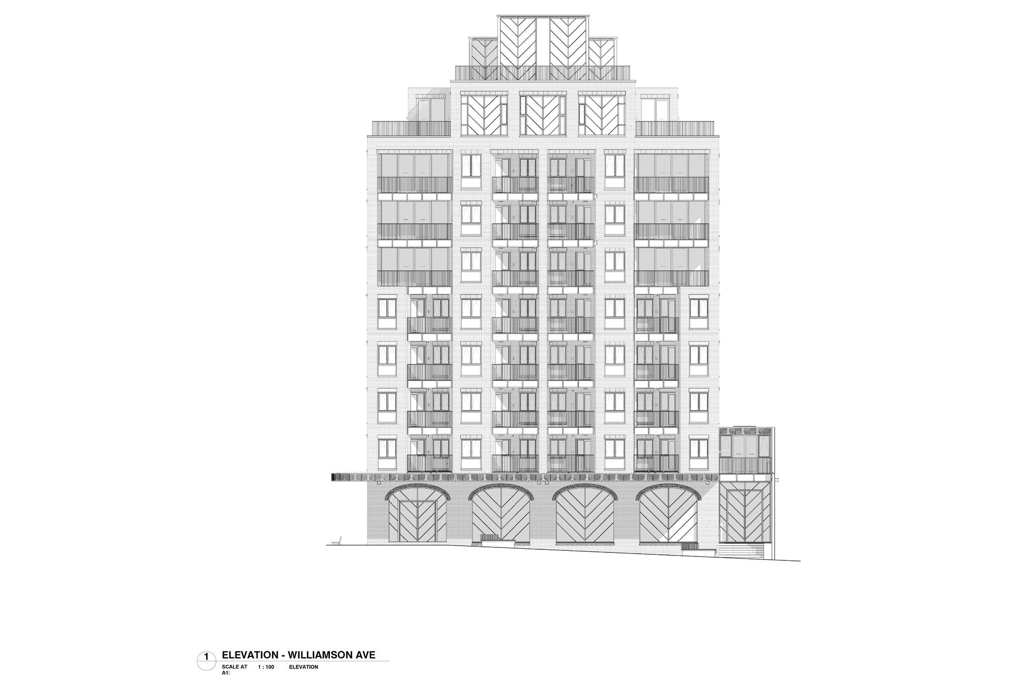 Site map with a Williamson Ave facing elevation