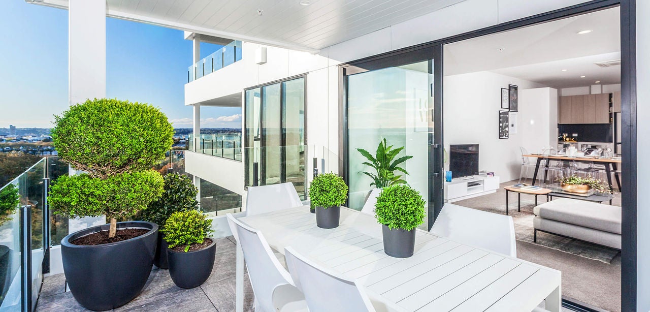 Balconies with indoor outdoor flow.
