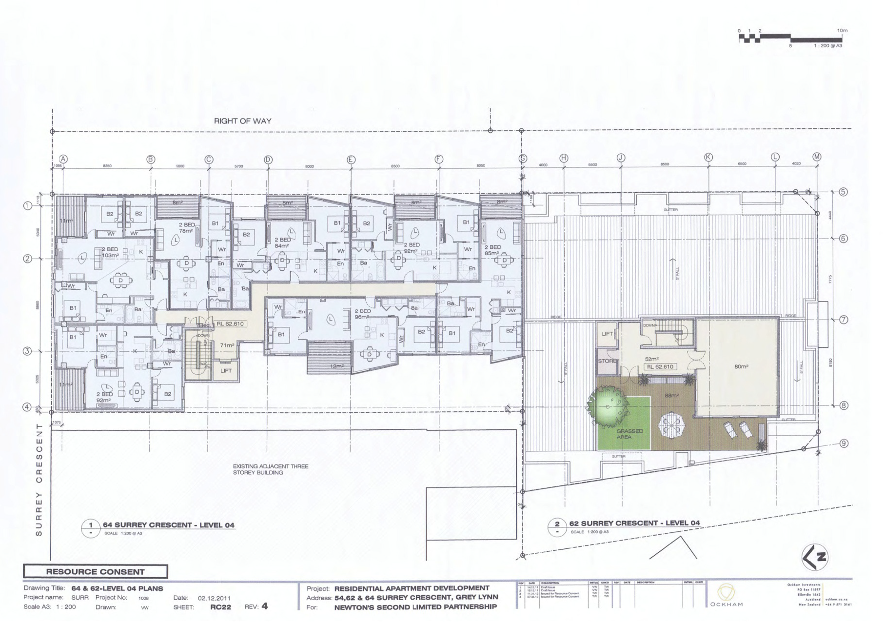 Architectural drawings on the Isaac apartments.