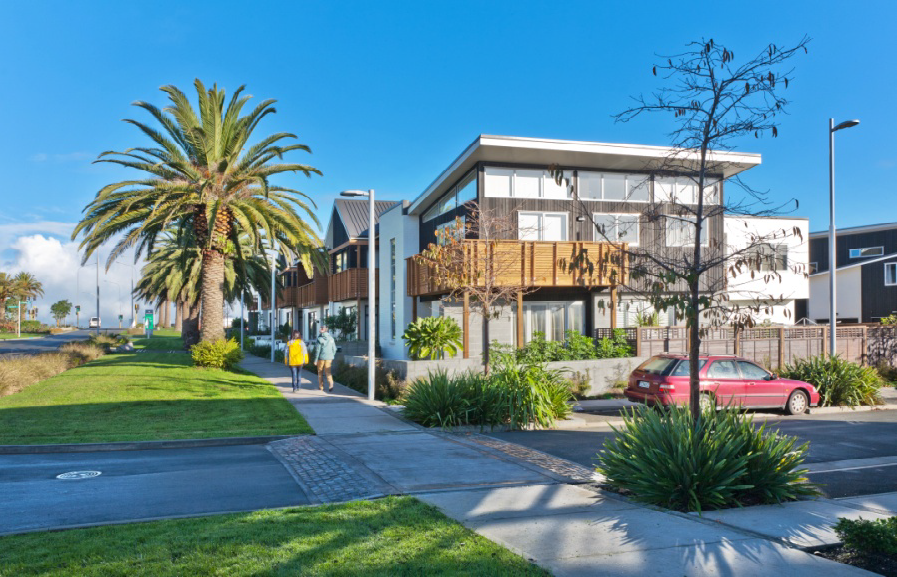 Looking towards the terraces from the corner of Lester Street and Buckley Avenue –Squadron Drive in the background.
