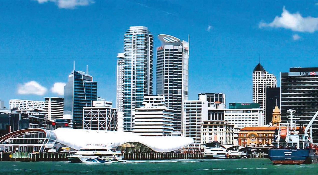 A very early mockup of the building with none of the design elements that make up the final design.