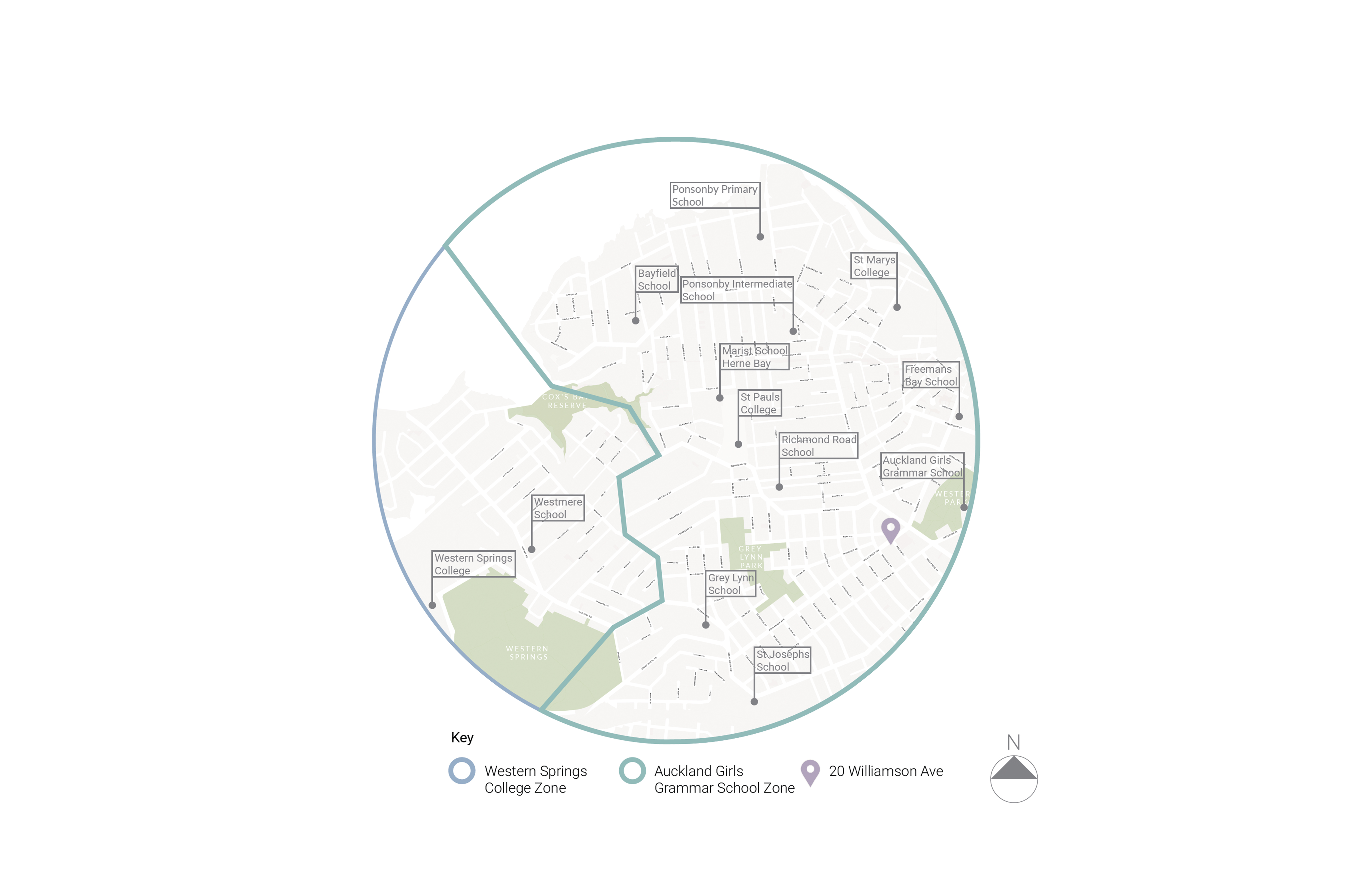 School zones - The development is in zone for Auckland Grammar Girls School and Western Springs College with the closest primary school being Newton Central School on Monmouth St and the closest intermediate school is Ponsonby Intermediate.