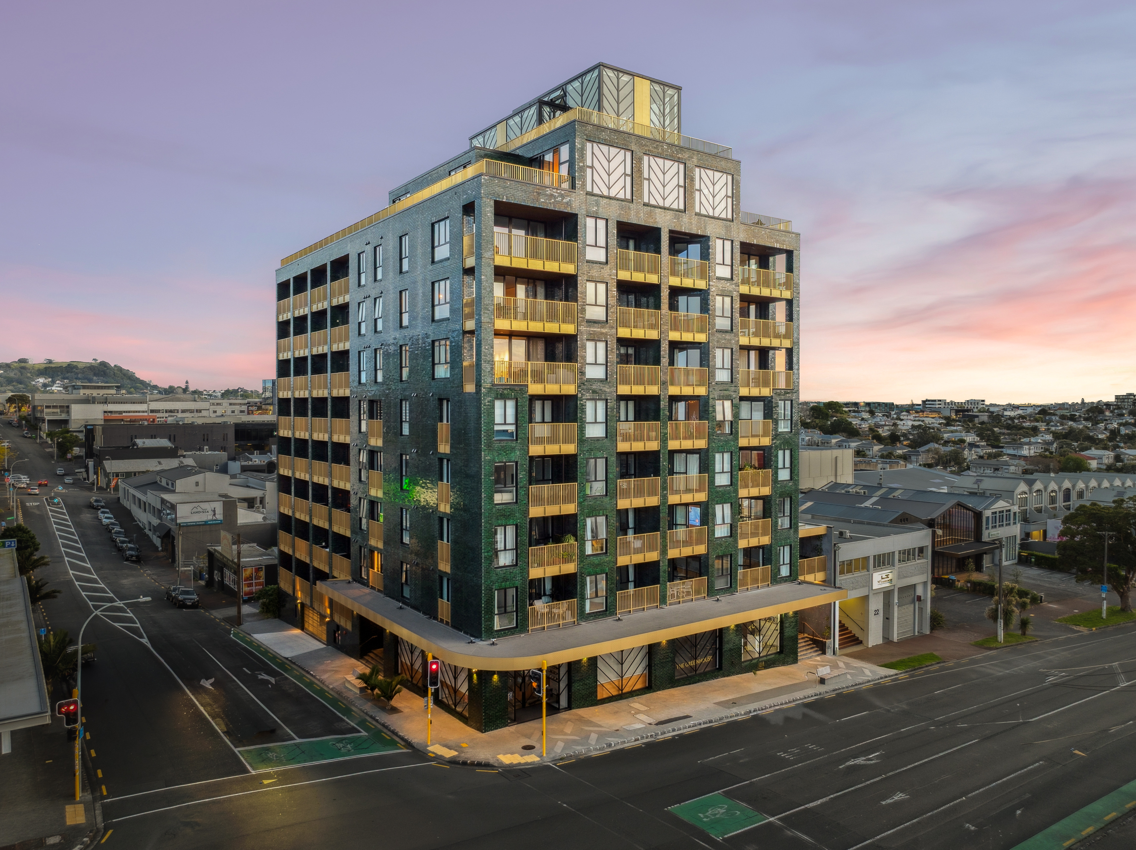 The Greenhouse apartments early morning.