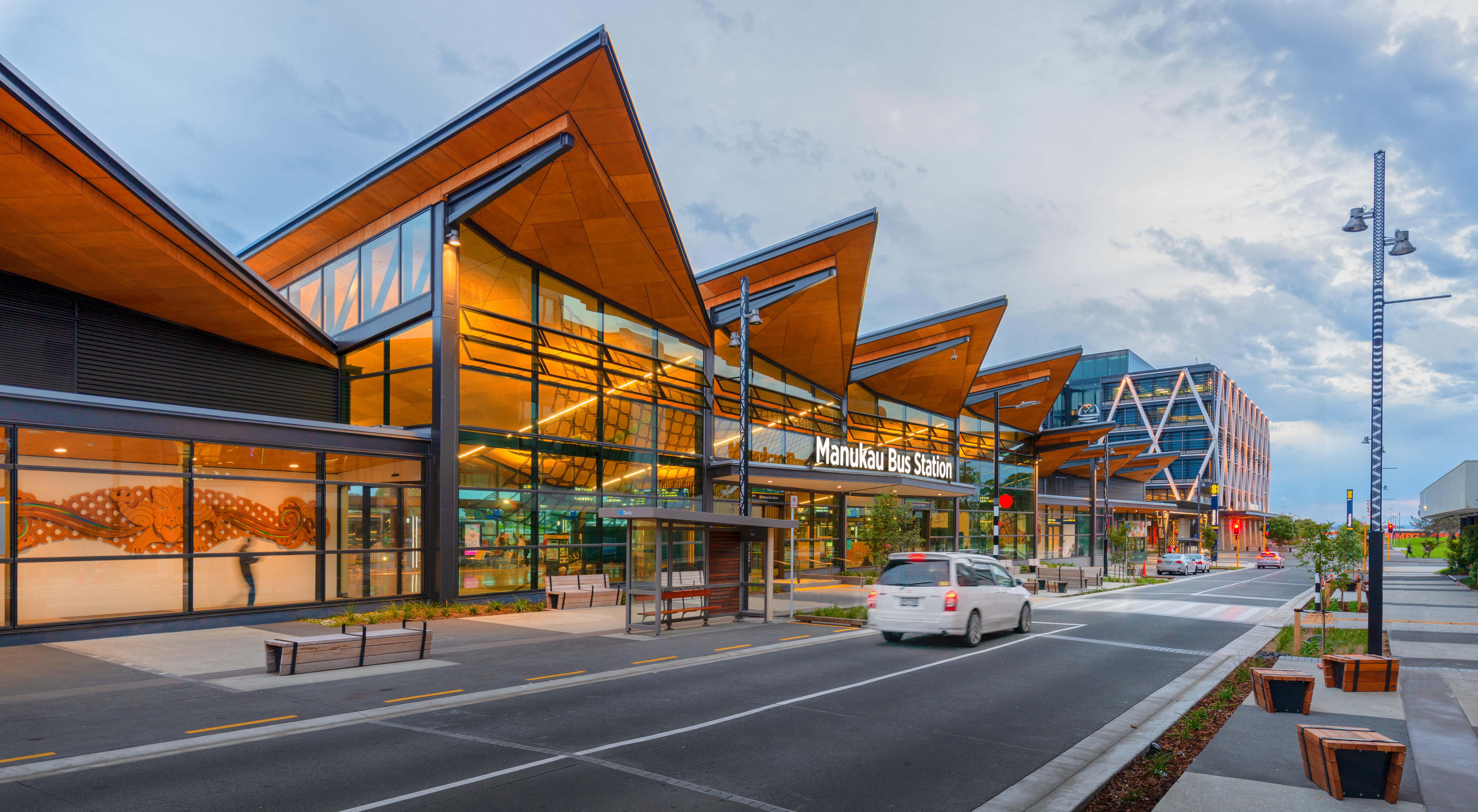 Manukau Bus Station - View from Putney Way including streetscape upgrades