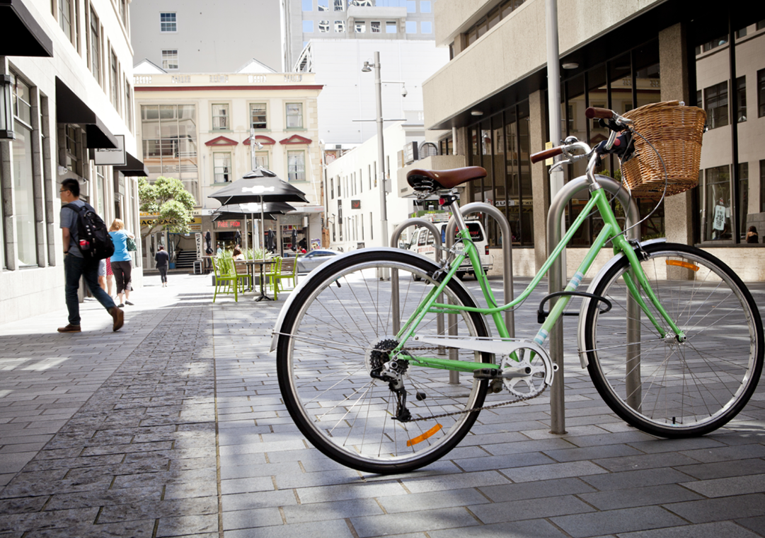 Auckland downtown cycle parking