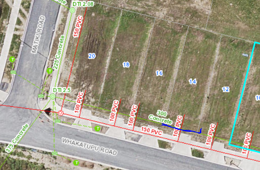 Aerial view of how much pipe had to be excavated.